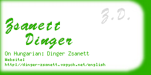 zsanett dinger business card